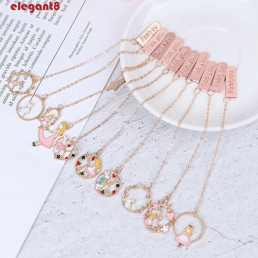 Thẻ Đánh Dấu Trang Sách Bằng Hợp Kim Phối Dây Xích Độc Đáo Dùng Làm Quà Tặng Cho Học Sinh