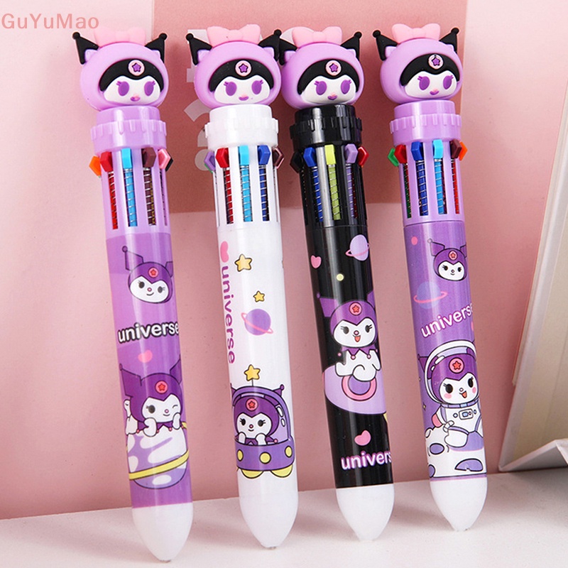 Bút Bi Ngòi 0.7Mm 10 Màu Họa Tiết Kuromi Dễ Thương Cho Học Sinh