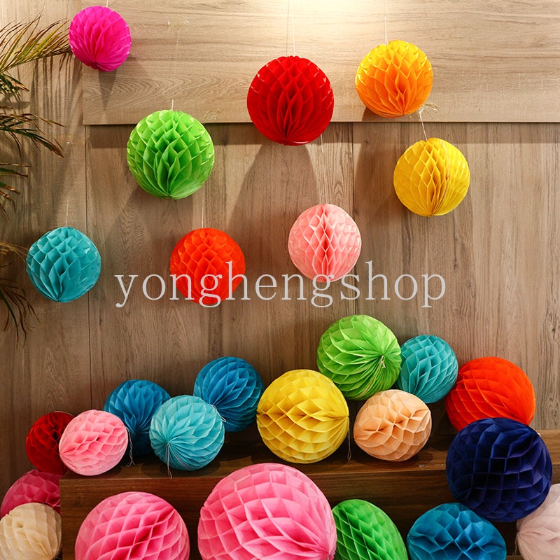 Set 5 Quả Cầu Giấy 15cm Dùng Để Trang Trí Tiệc Cưới / Sinh Nhật