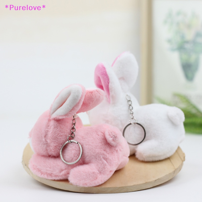 Thỏ Nhồi Bông Mềm Mại Treo Chìa Khóa Trang Trí Túi Xách / Quà Sinh Nhật Cho Bé Mới
