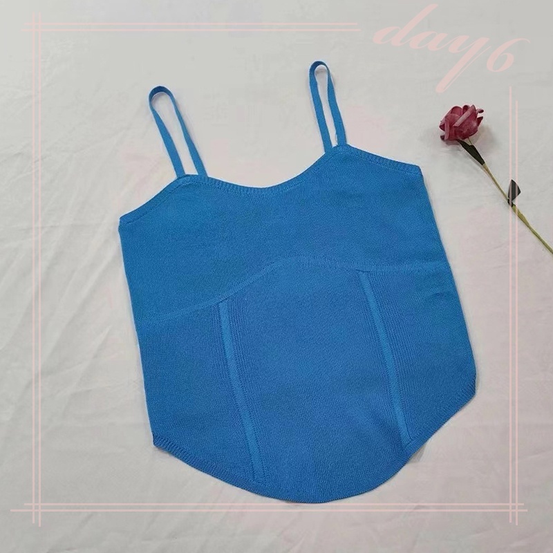 Áo Croptop Dệt Kim Màu Sắc Đơn Giản Cho Nữ