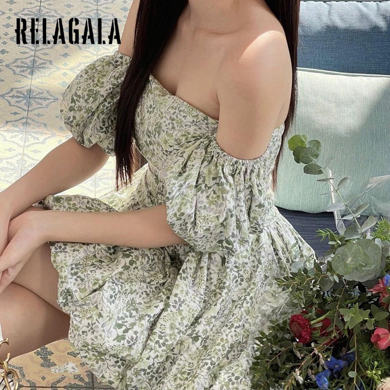 Relagala Đầm Dáng Chữ A Hai Dây Họa Tiết Hoa Thời Trang 2023 Cho Nữ