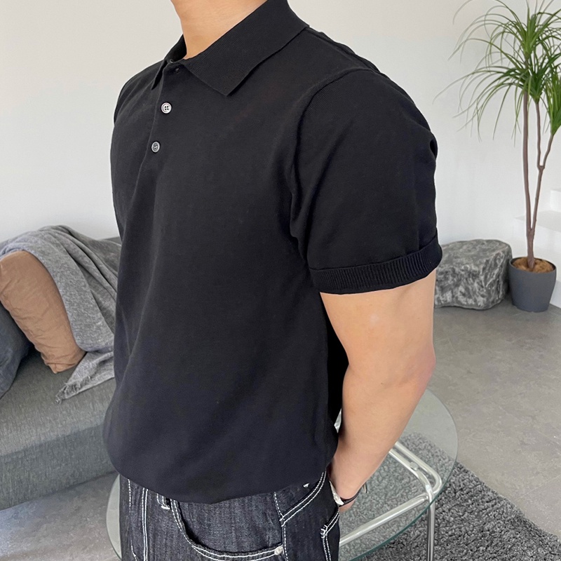 Áo Thun polo Tay Ngắn Dáng Rộng Màu Sắc Đơn Giản Thời Trang Mùa Hè Cho Nam