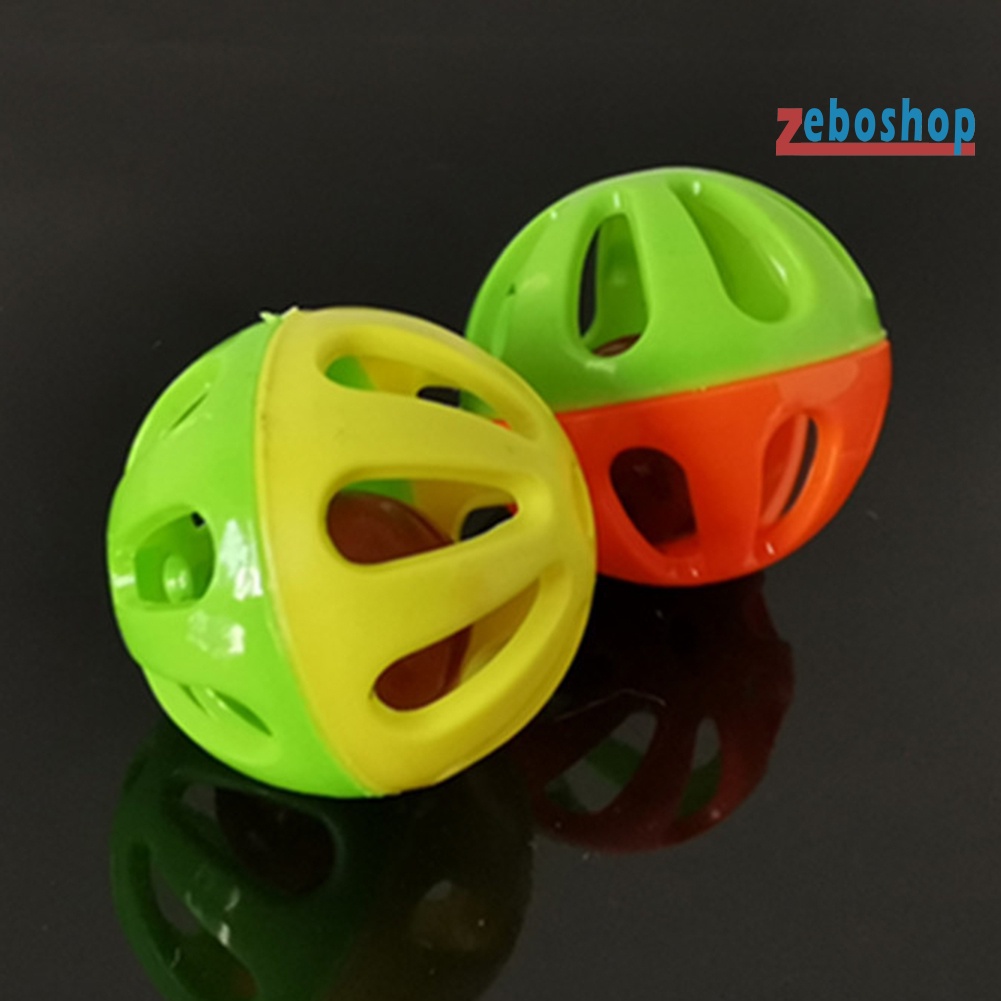 Set 10 Quả Bóng Nhựa Rỗng Có Chuông Tập Tương Tác Vui Nhộn Cho Mèo