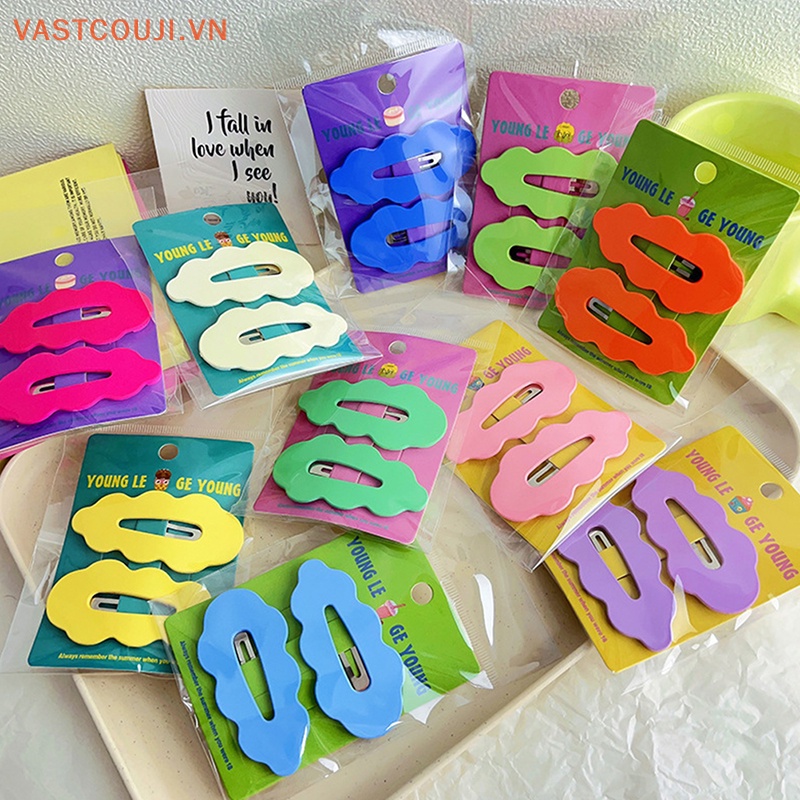 Bộ 2 Kẹp Tóc Hình Đám Mây Nhiều Màu Sắc Dễ Thương Cho Bé Gái