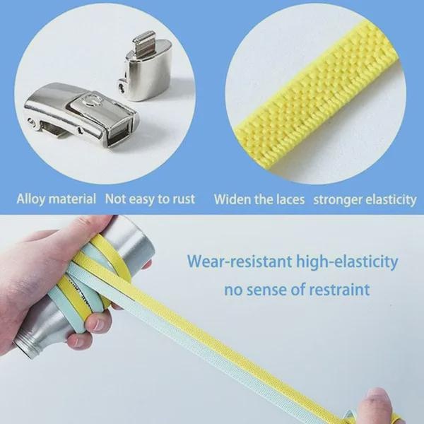Dây Giày Sneaker Bản Rộng Co Giãn Không Cần Buộc 15 Màu Sắc Dành Cho Người Lớn Trẻ Em