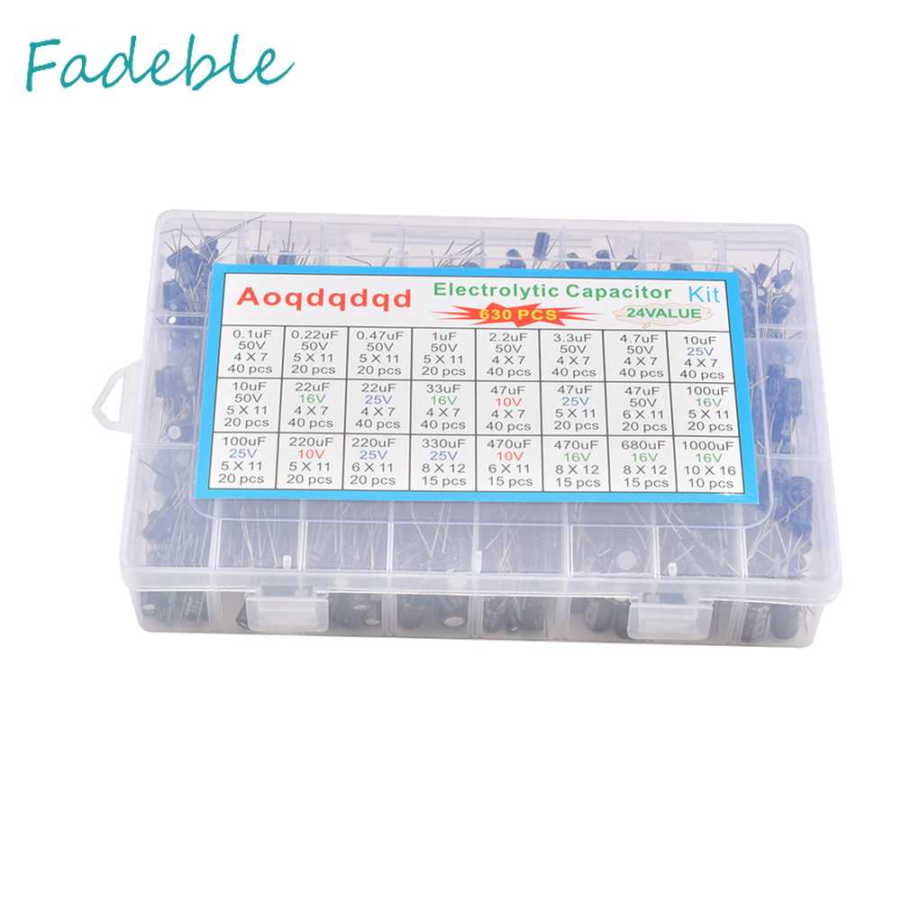 Set 630 Tụ Điện Kim Loại 24Values 0.1uF 1000uF Chuyên Dụng