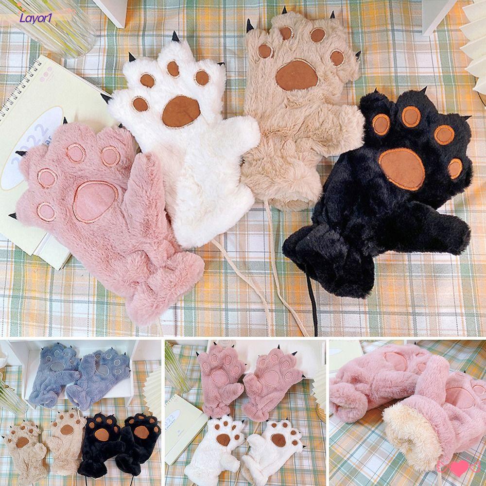 Găng Tay Phủ Lông Dày Dặn Ấm Áp Cho Hoạt Động Ngoài Trời Lay