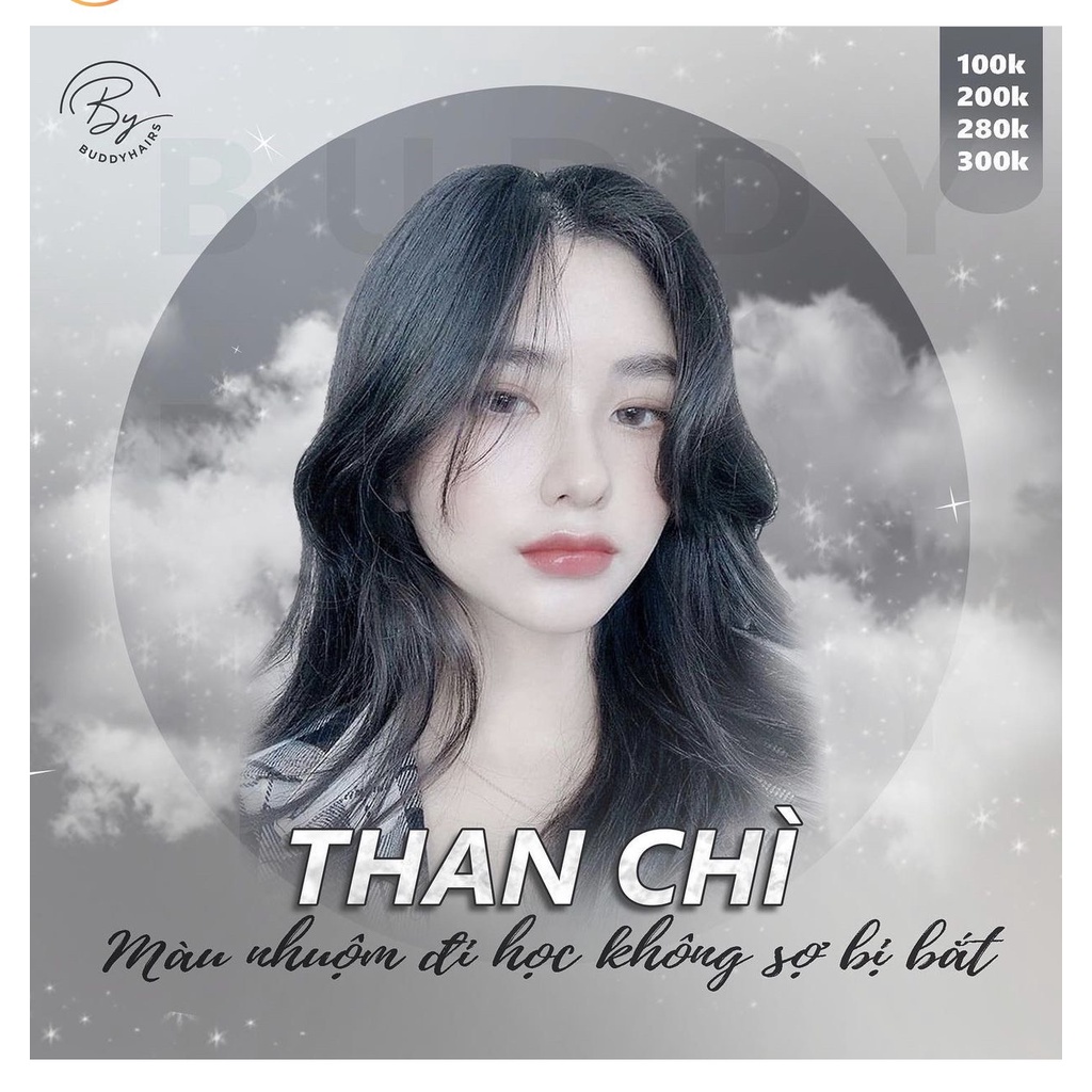 HOT 2023 màu nhuộm tóc màu Than Chì, tặng kèm oxy và gang tay