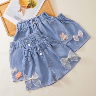 Quần Short Denim Mỏng Thời Trang Mùa Hè 2023 Phong Cách Mới Cho Bé Gái