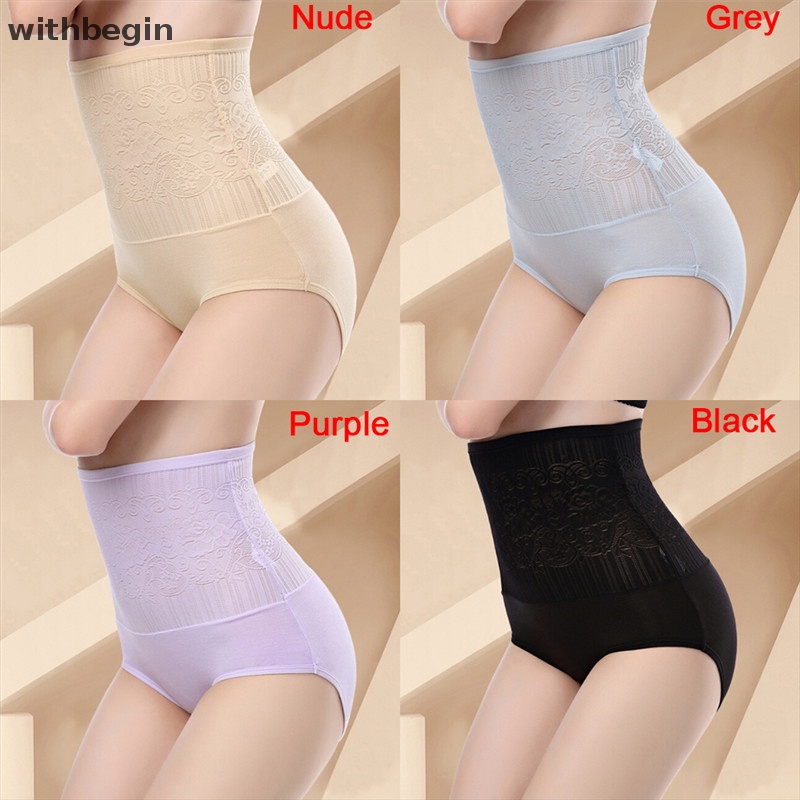 Quần Lót Lưng Cao Định Hình Eo Thon Gọn Phối Ren Cho Nữ