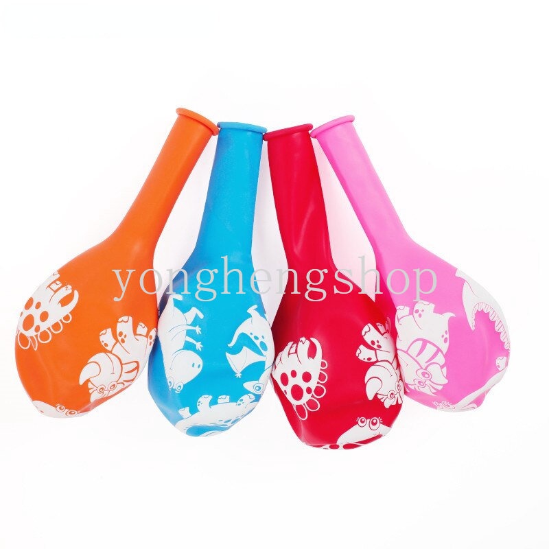 Set 10 Bong Bóng 12inch Hình Khủng Long Hoạt Hình Nhiều Màu Trang Trí Tiệc Sinh Nhật Cho Bé