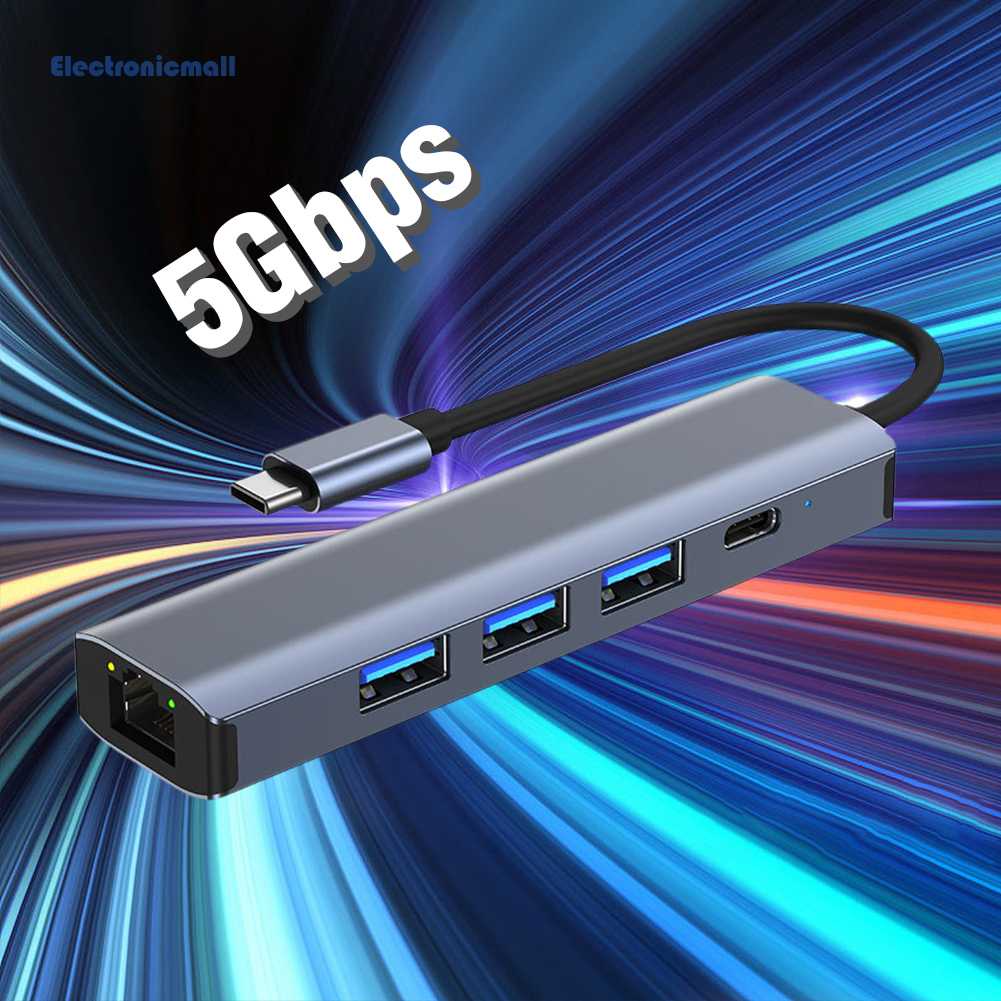 Bộ Chuyển Đổi Thẻ Mạng Gigabit Loại C Sang USB 3.0 5 Trong 1 Mall01.vn