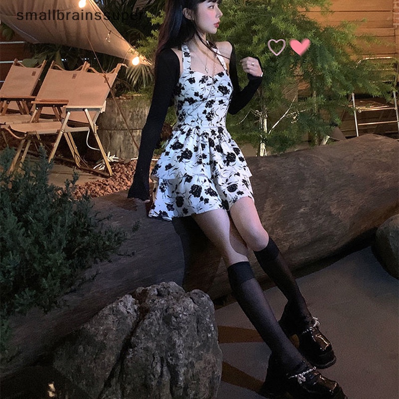 Đầm Mini Dáng Chữ A Họa Tiết Hoa Thời Trang Mùa Hè Xinh Xắn Cho Nữ