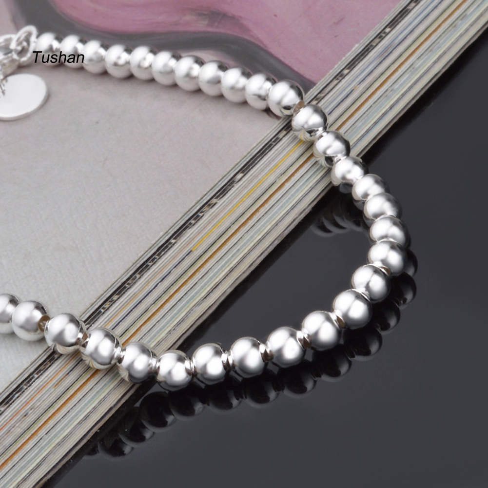 Vòng Tay Hạt Mạ Bạc Unisex Thời Trang