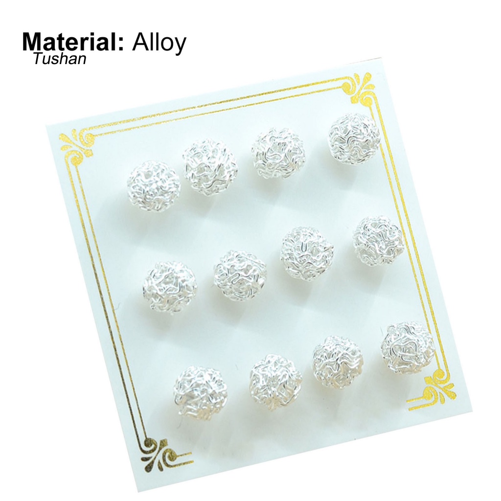 Set 6 Đôi Bông Tai Hình Quả Bóng Nhiều Kiểu Dáng Thoải Mái Cho Nữ