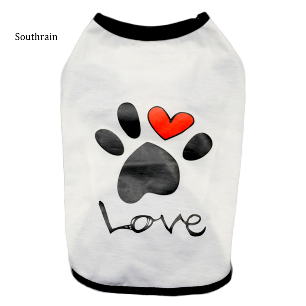Áo Sát Nách Thoáng Khí In Họa Tiết Dấu Chân Cún Dễ Thương Thời Trang Mùa Hè Cho Cún Cưng