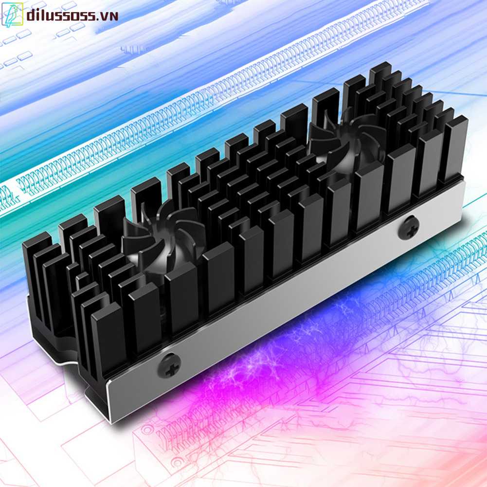 Quạt Tản Nhiệt Kép SSD M.2 NVME 13MM Bằng Hợp Kim Nhôm Cho Quạt Đôi 2280