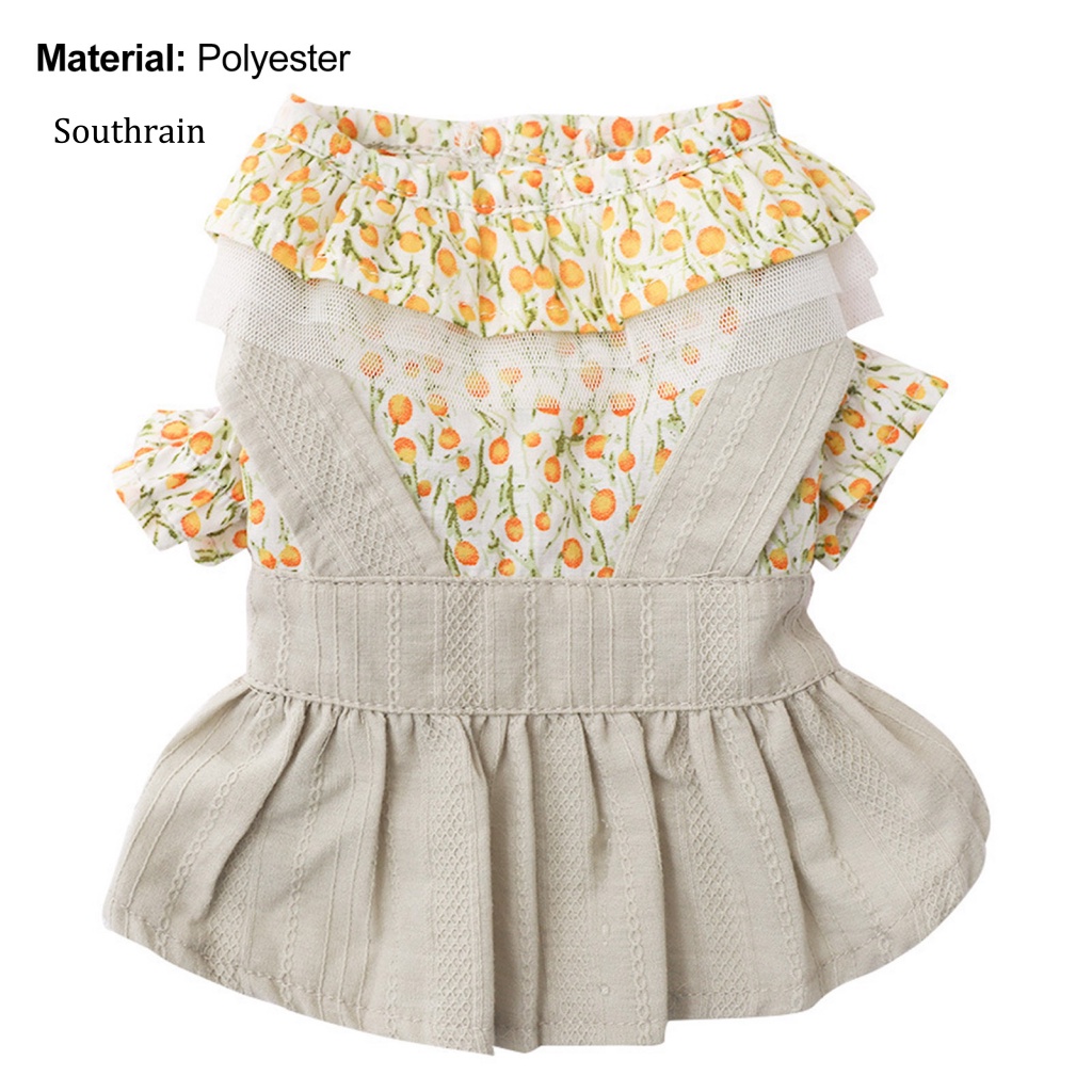 Đầm Hai Dây In Hoa Thân Thiện Với Làn Da Thời Trang Mùa Hè Cho Cún Cưng