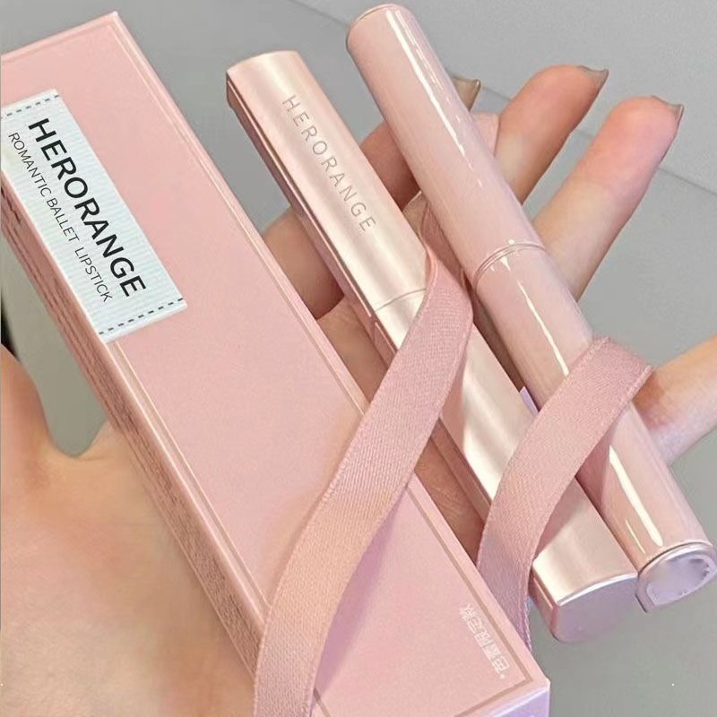 Son Môi HERORANGE Chống Thấm Nước Lâu Trôi Thiết Kế Vỏ Hình Vuông Màu Hồng Xinh Xắn