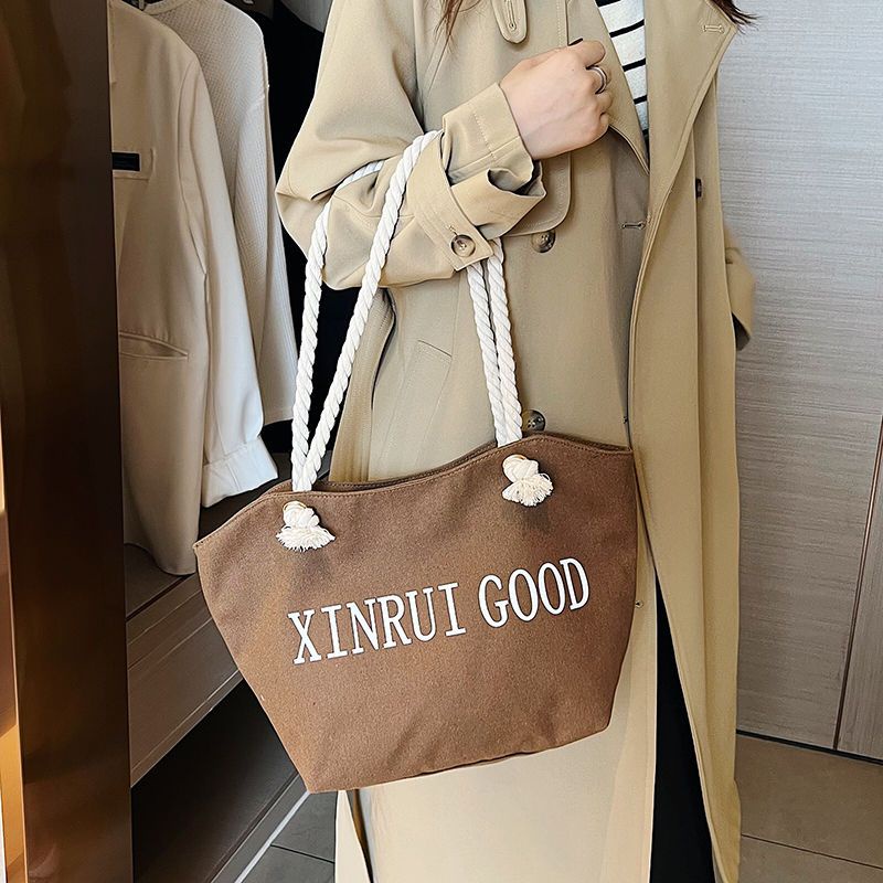 M9-Túi Xách Canvas Dây Thừng Cotton Phong Cách Hàn Quốc Hợp Thời Trang Cho Nữ