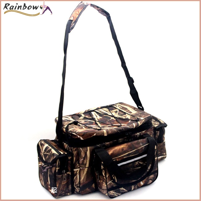 Túi Đựng Dụng Cụ Câu Cá Đa Năng Sức Chứa Lớn Bằng Vải Oxford Họa Tiết Rằn Ri