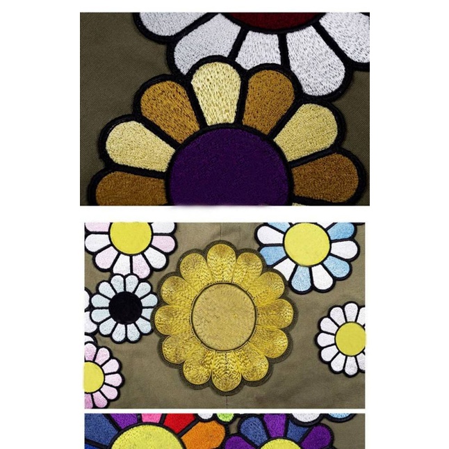 Fashionable New Embroidered Gold Thread SUNFLOWER Shorts Men's Loose Cargo Sports Pants Thin and All-Matching Shorts GRoa