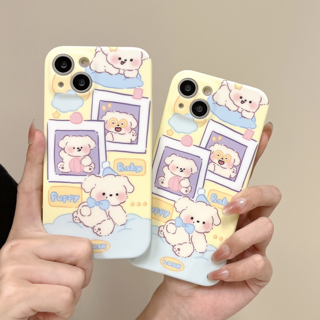 Ốp Điện Thoại Họa Tiết Hoạt Hình Chú Chó / Sữa Dễ Thương Cho Iphone13 14Pro Max 12 11