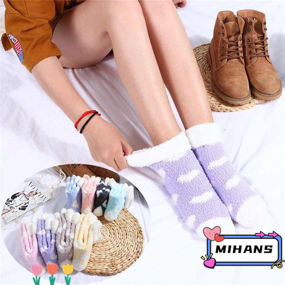 Tất Lông Nhung Ấm Áp Hoạ Tiết Trái Tim Thời Trang Mùa Đông