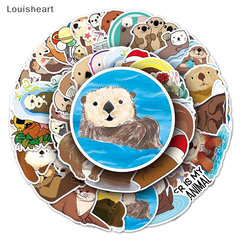 Bộ 50 Miếng Dán Trang Trí Laptop / Điện Thoại / Tủ Lạnh Họa Tiết Hoạt Hình Graffiti DIY Louisheart Tf