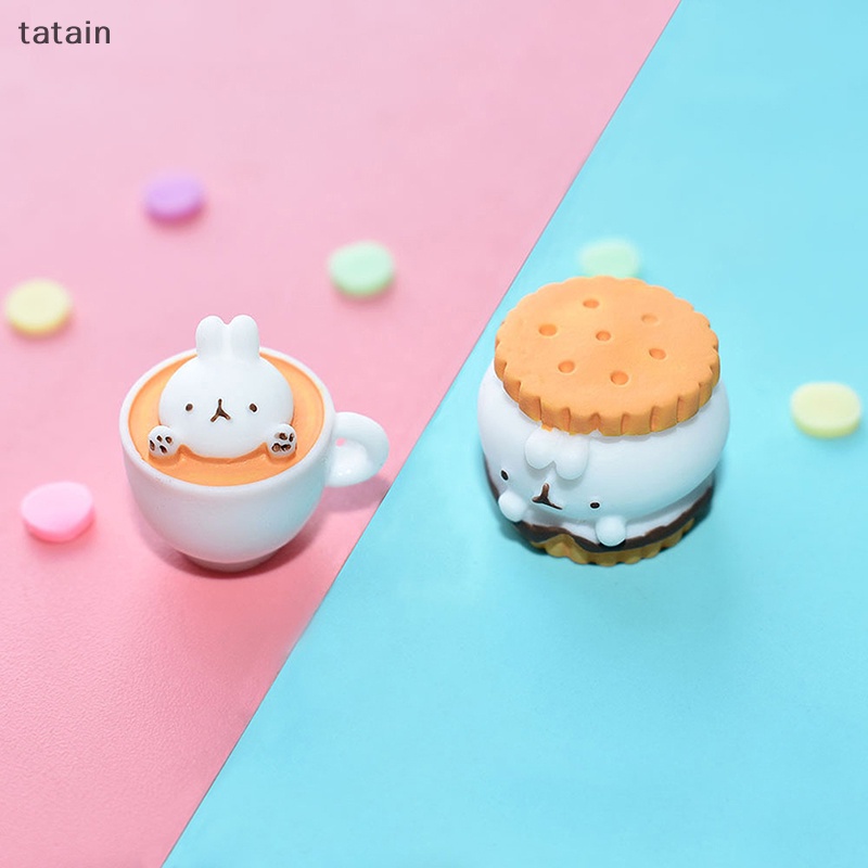 Set 2 Bánh Ngọc Cabochons Bằng Nhựa Resin Dùng Làm Đồ Trang Sức DIY