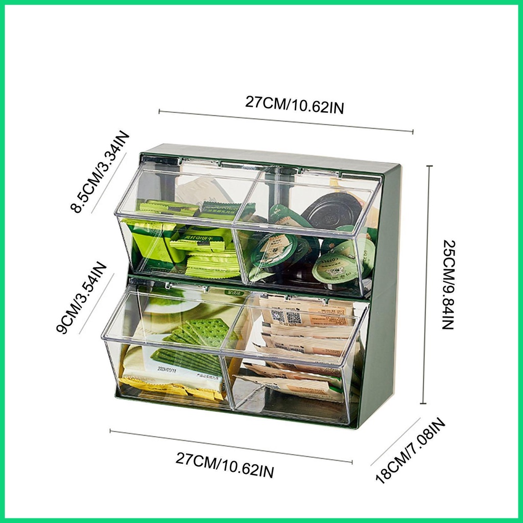 Giá Đỡ 2 Tầng Kèm Nắp Trong Suốt Dành Cho Tủ Bếp Quầy Ngọt Ngào