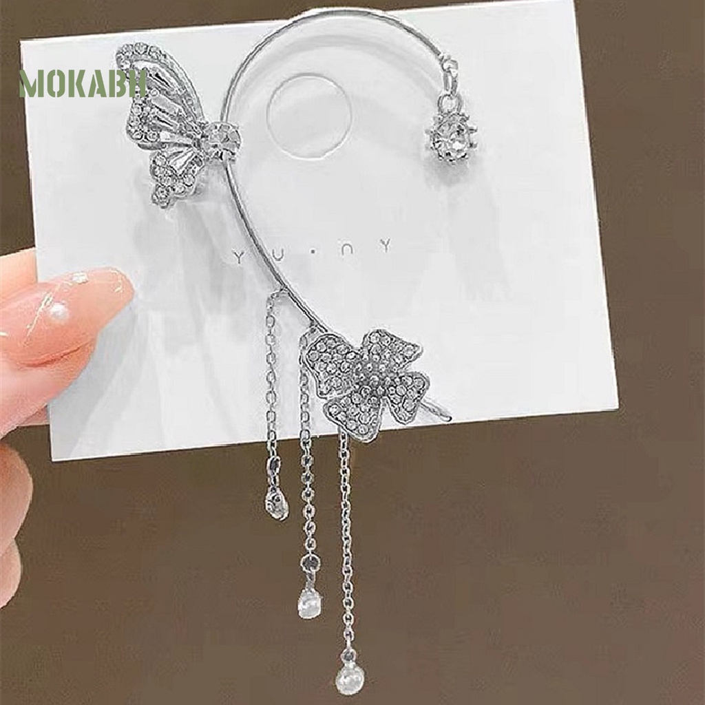 1 Khuyên Đeo Vành Tai Không Cần Xỏ Lỗ Hình Học Đính Đá Zircon Sang Trọng