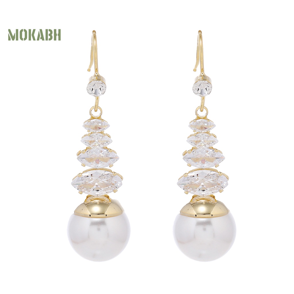 [Mới] 2 Bông Tai Đính Ngọc Trai Giả Bằng Đồng Phong Cách Trung Hoa Tinh Tế Dễ Phối Đồ Cho Nữ