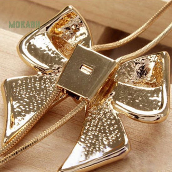 (Hot) Vòng cổ HợP Kim HìNh Nơ ĐíNh Đá Xinh XắN