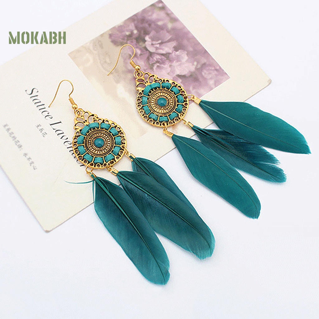 Bông Tai Lông Vũ Trang Nhã Phong Cách Vintage