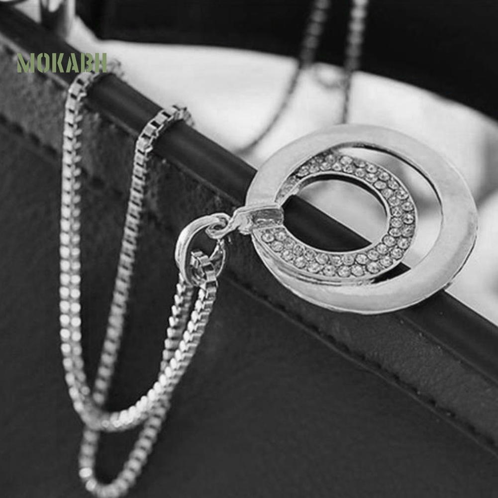 Vòng cổ Mặt Tròn Kép Đính Đá Thời Trang Cho Nữ