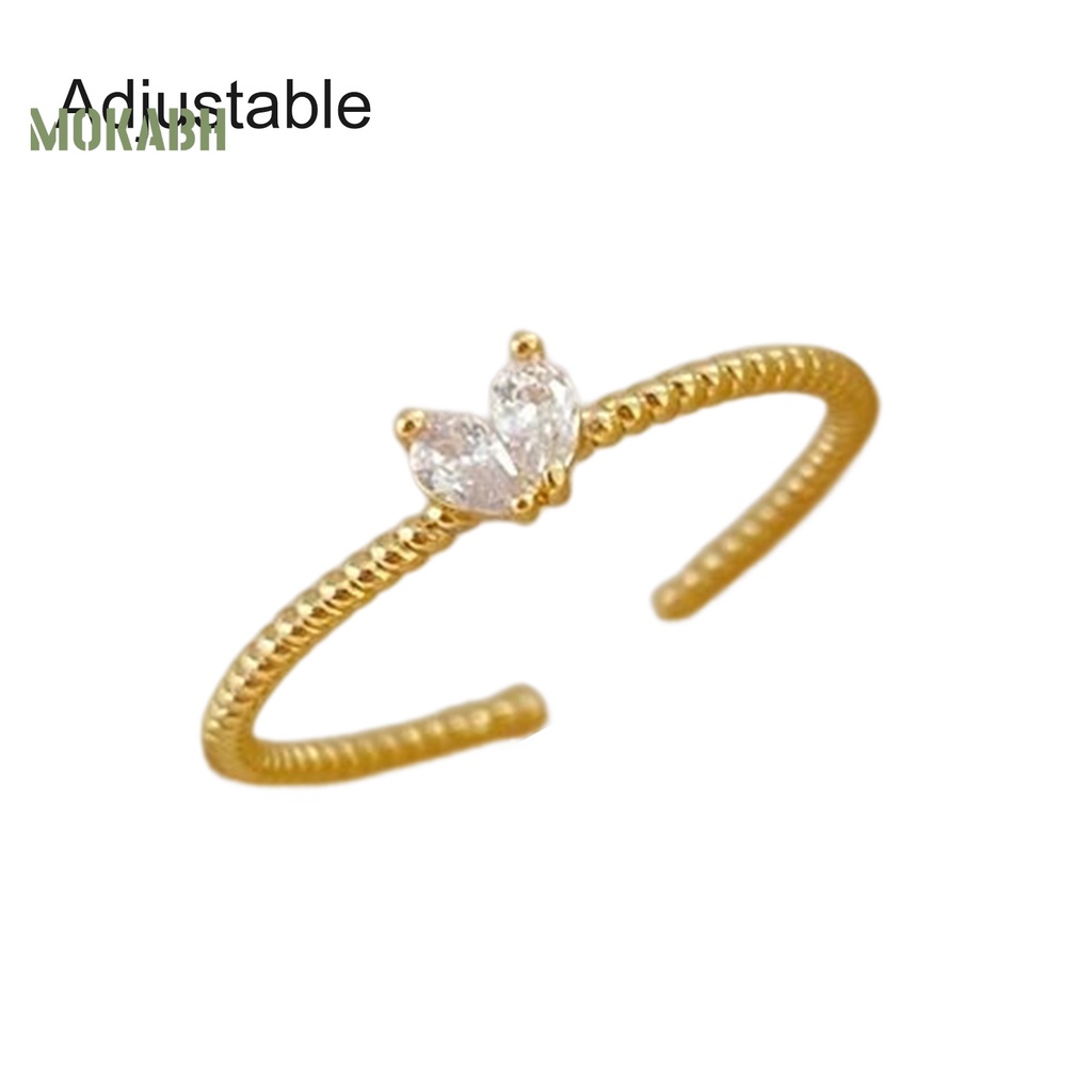 Nhẫn Hình Trái Tim Đính Đá Sang Trọng Cho Nữ