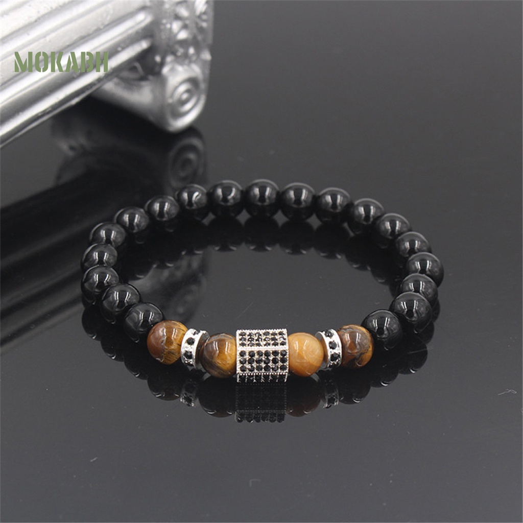 Vòng Tay Chuỗi Hạt Pha Lê Giả Phong Cách Vintage Thời Trang Cho Nam