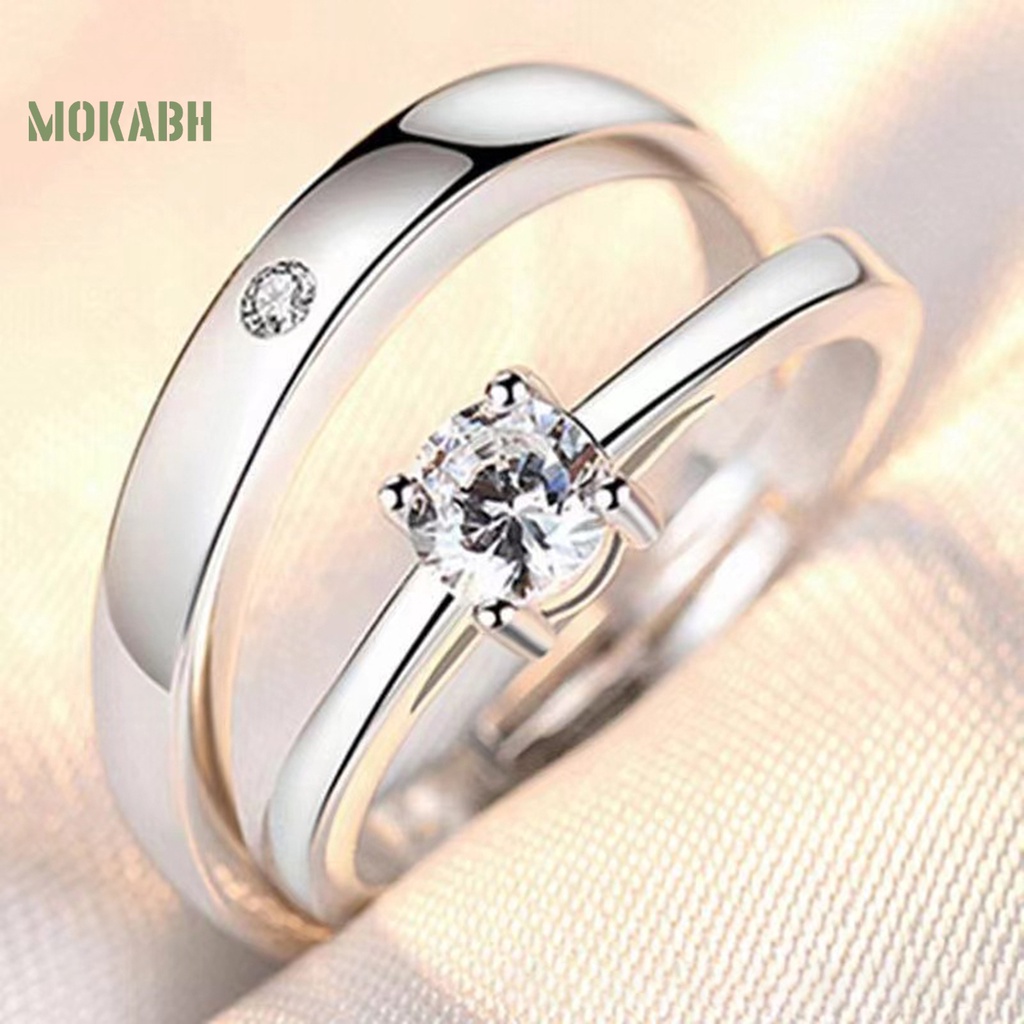 Nhẫn Đính Hôn Đính Đá Lấp Lánh Sang Trọng Dành Cho Nam Và Nữ