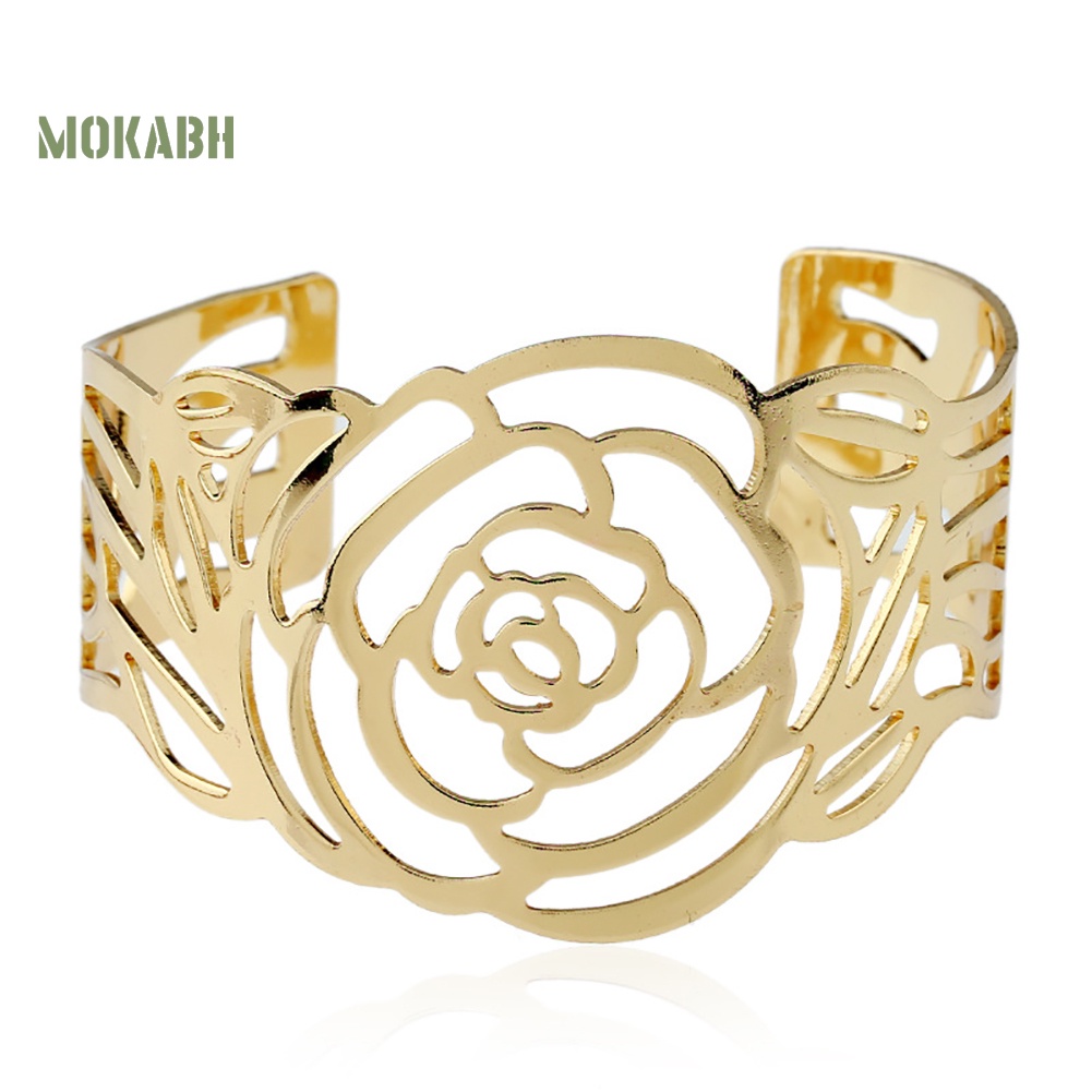 Vòng Tay HợP Kim DạNg Hở HìNh Hoa HồNg ThờI Trang