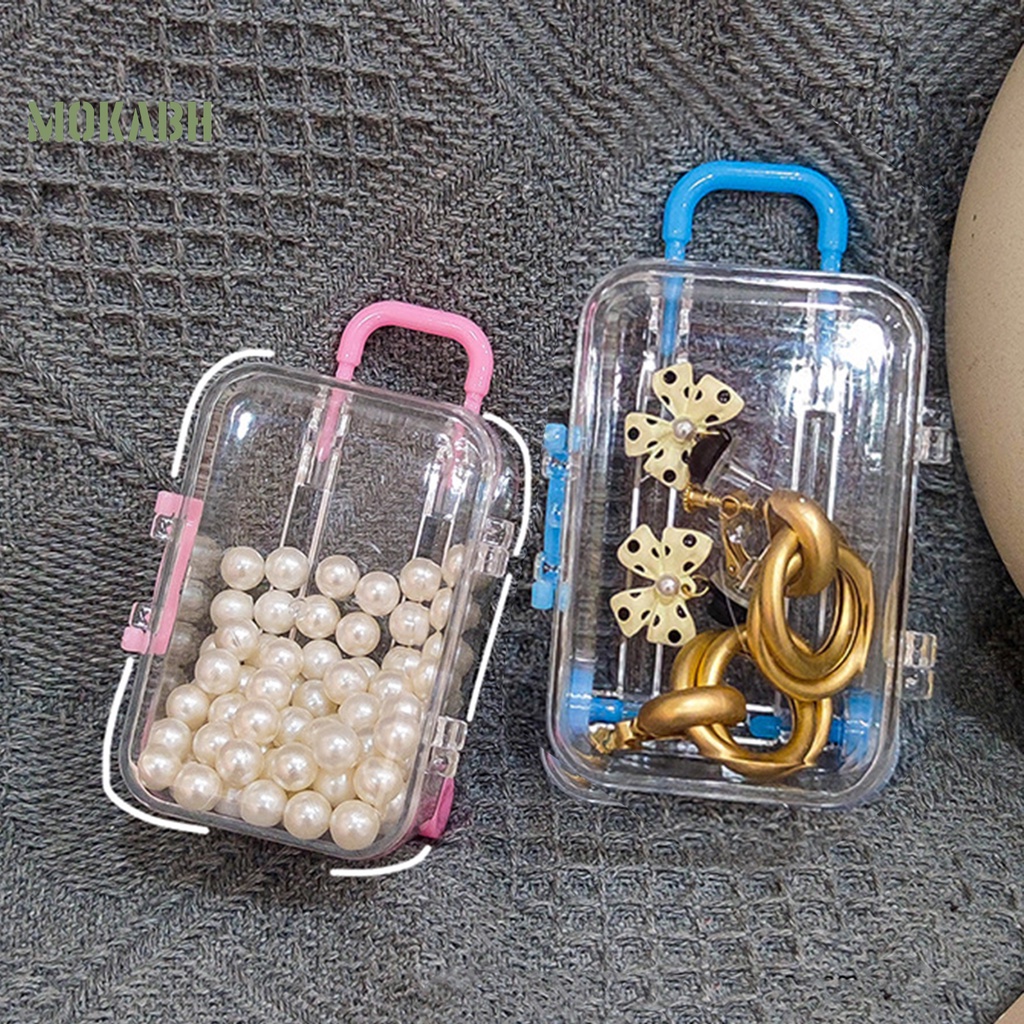 Hộp Đựng Trang Sức Mini Bằng Nhựa Trong Suốt Chống Trượt Tiết Kiệm Không Gian