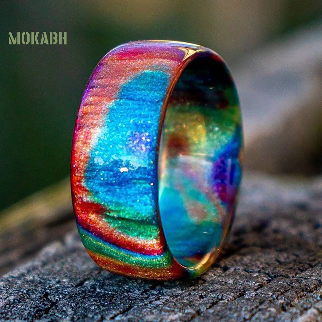 Nhẫn Acrylic Nhiều Màu Bắt Mắt Cho Nữ