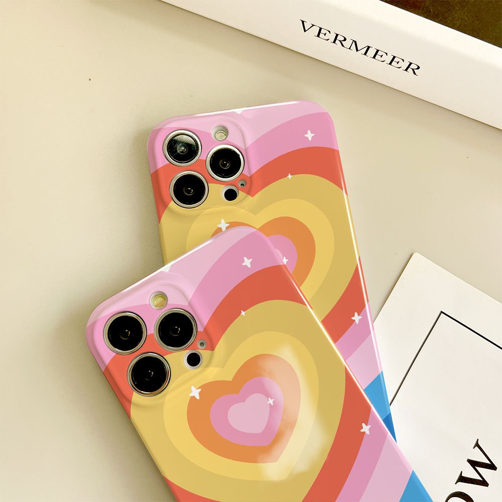 Ốp Điện Thoại Cứng Họa Tiết Trái Tim Xinh Xắn Cho Iphone 12 / promax / 713 Plus Xs 11iPhone14xr8 ULJY