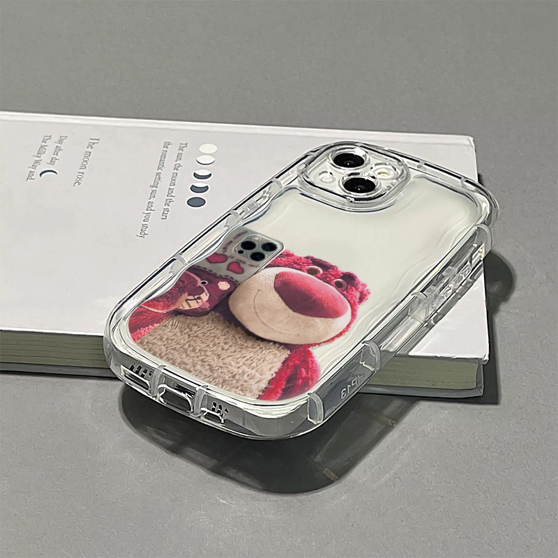 Ốp Điện Thoại Silicone Mềm Trong Suốt Chống Sốc In Hình Gấu Cho IPhone 14 13 12 11 Pro Max XS X XR 8 + 7 Plus