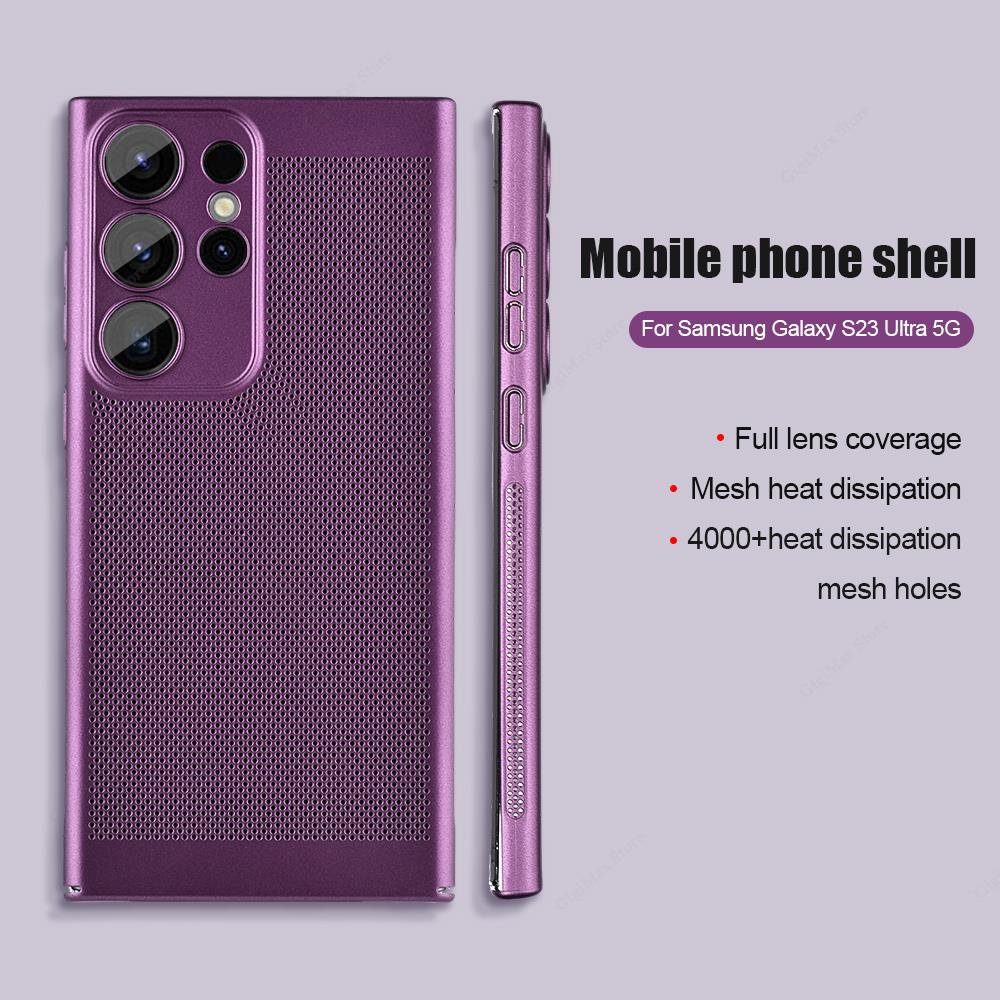 Ốp Điện Thoại Tản Nhiệt Thoáng Khí Sang Trọng Cho Samsung S23 Ultra S22 S21 FE Note 20 10 Pro