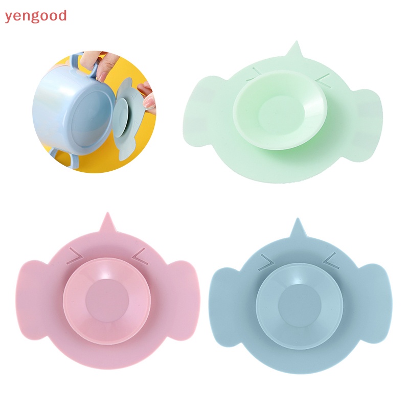 (YGD) Cốc Silicon Hai Mặt Cố Định Chống Cắt Có Giác Hút Cố Định Bàn Ăn Cho Bé l er