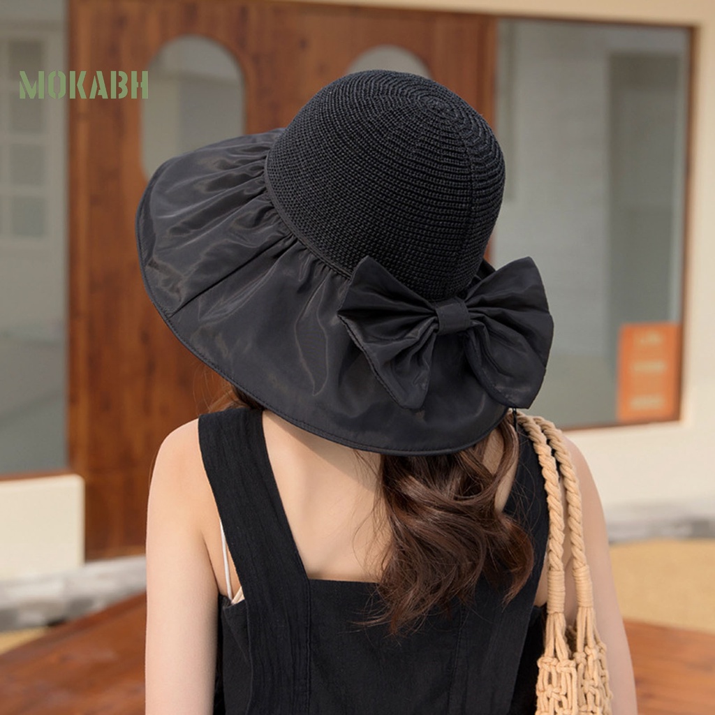 Nón Rộng Vành Bằng Vinyl Mềm Thoáng Khí Màu Tương Phản Thời Trang Đi Biển Mùa Hè Dành Cho Nữ