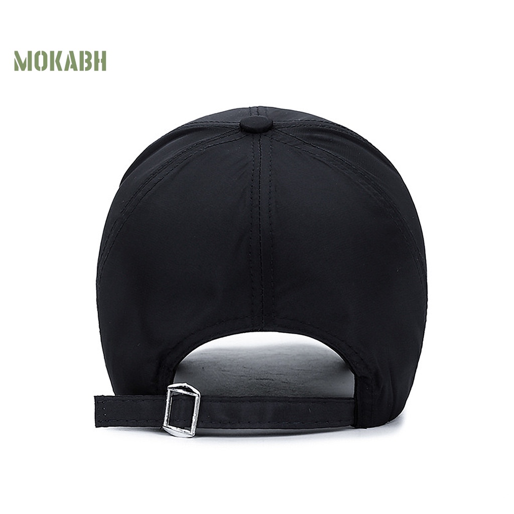 [Mok Abh] Mũ Lưỡi Trai Unisex Bằng Vải Khô Nhanh In Chữ Cái Thoải Mái Có Thể Điều Chỉnh