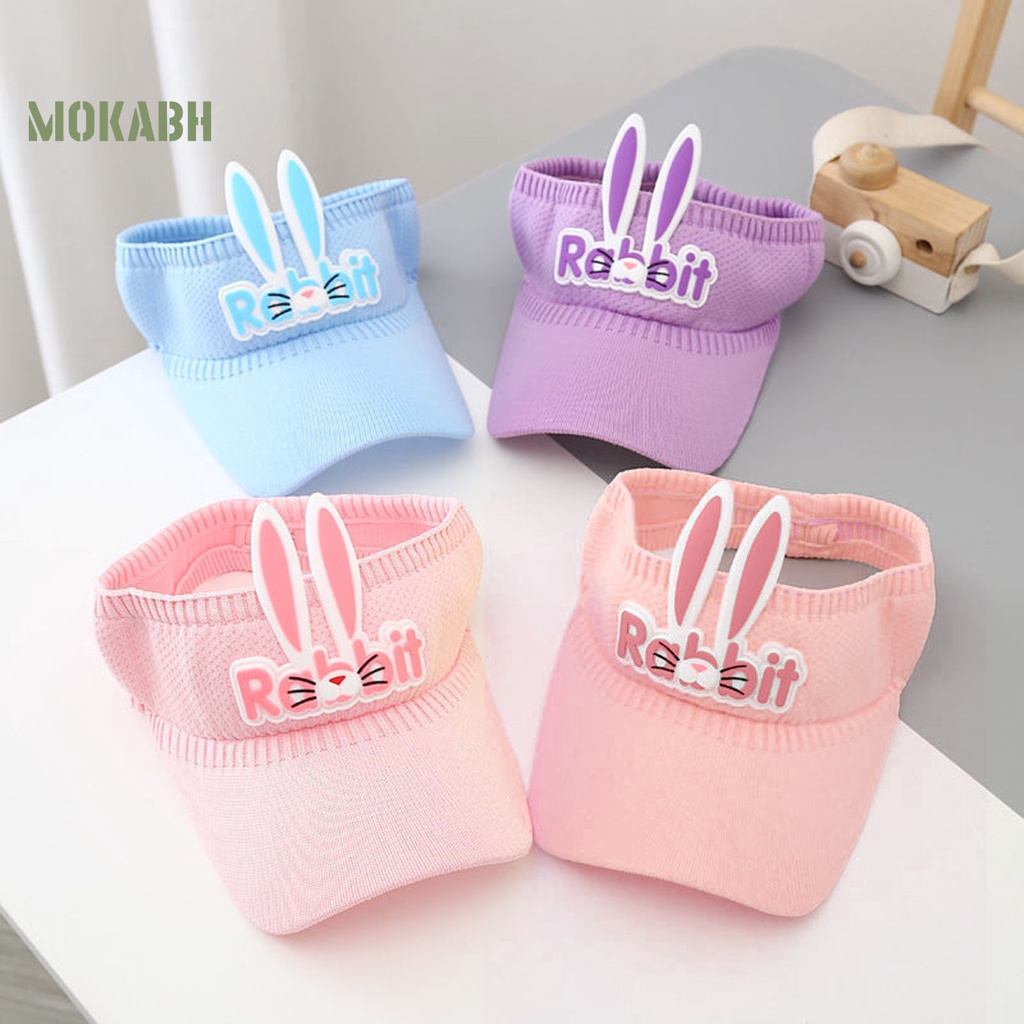 Mũ Lưỡi Trai Hở Chóp Bằng Polyester Họa Tiết Tai Thỏ 3D Dễ Thương Thời Trang Mùa Hè Cho Bé